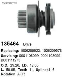 Запчасти к автомобилям в большом ассортименте. Бендикс стартера 135464